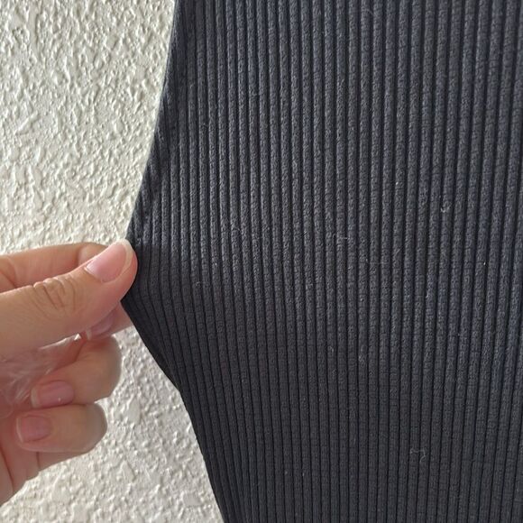 H&M Black Ribbed Midi Dress sz Small - Picture 2 of 5